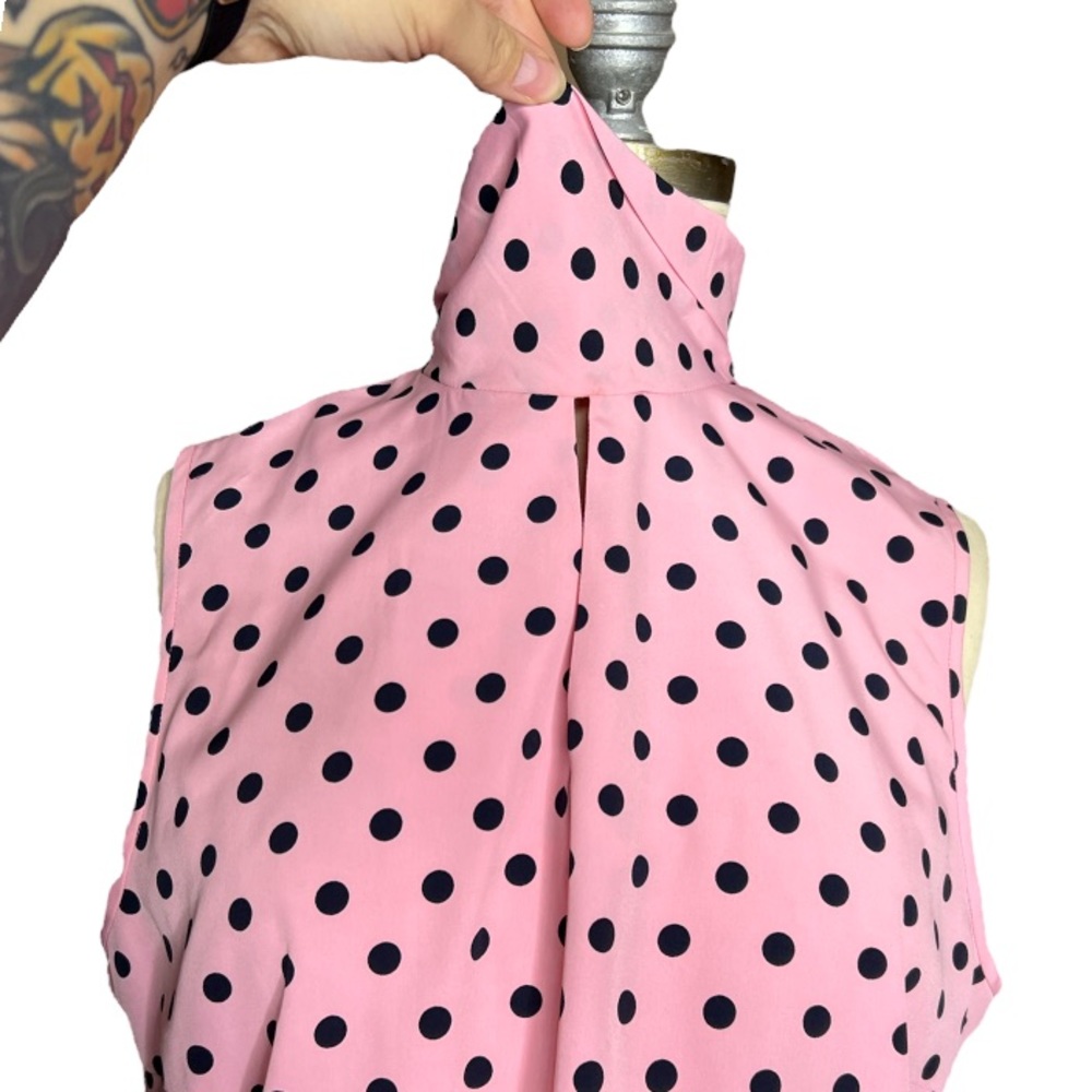 Kasper Polka Dot High Neck Sleeveless Blouse size 12 - Picture 7 of 15